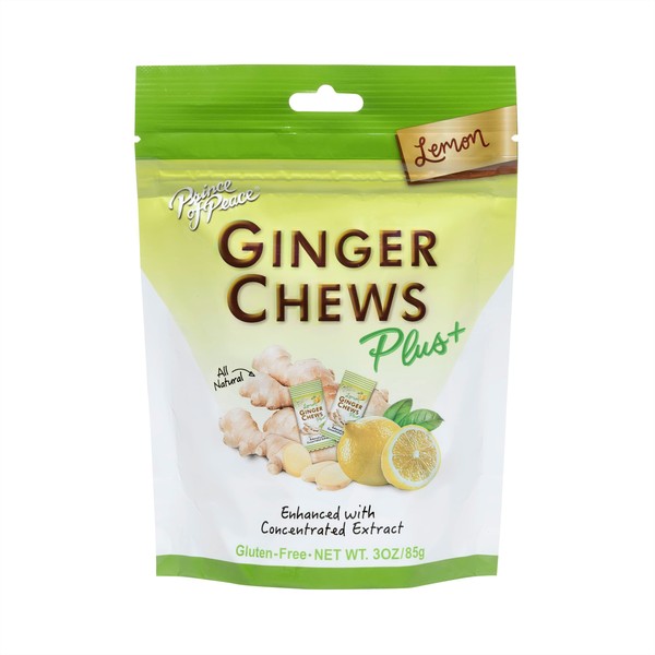 Prince of Peace Ginger Chew Plus+ with Lemon, 3 oz. Bag – Digestive Aid, Relief, Healthy Candy, Stomach Aid