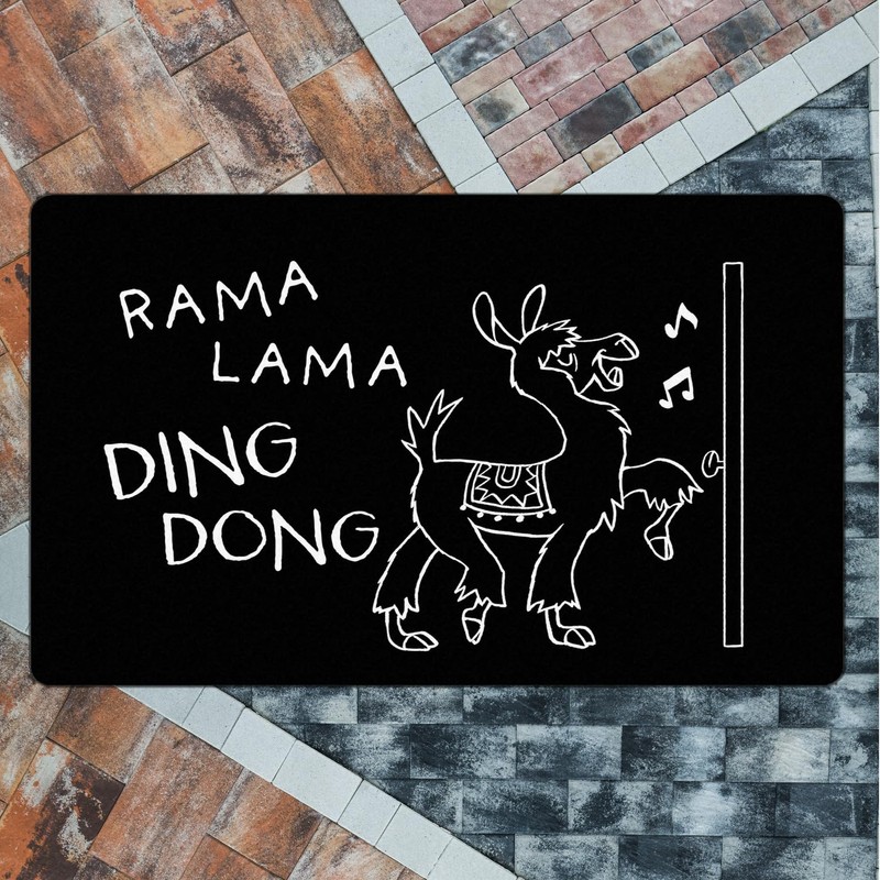 speecheese Rama Lama Ding Dong Alpaca Doormat in 40 x