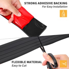 Rubber Door Threshold Ramp Self-Adhesive Rubber Ramp for Door Threshold 2/5 Inch Rise for Wheelchair Scooter Doorway Floor Tile Threshold Transition Strip Reducer (Black, 2 in Wide x 3.3 Ft Long)
