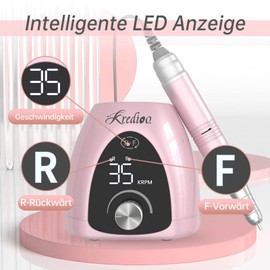 Nail Cutter 35000 rpm Electric Nail File for Gel Nails, 6-in-1 Manicure Set, Electric Continuous Speed with LED Display for Cuticles, Shellac, Acrylic Gel, Safe for Beginners and Professionals