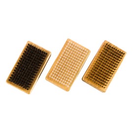 Ieron 3pcs Ski Snowboard Wax Brush Set Cleaning Brushes for Ski Snowboard Maintenance Nylon Brass Horse Hair Ski Waxing Brush Kit for Snowboarders and Ski Enthusiasts
