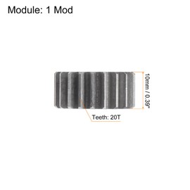sourcing map Straight track gearbox, 12 mm, inner opening, 20T, 1 module made of hardened 45# steel