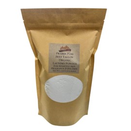 Beef Tallow Organic Laundry Detergent Soap Powder - Fragrance and Dye Free for Sensitive Skin Fragrance Free 2lb 8 oz