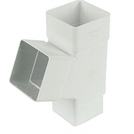 FLOPLAST 65mm Square 67 Degree Downpipe Branch - White