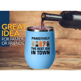 Bubble Hugs Veterinarian Blue Edition Wine Tumbler 12oz - Pawsitively - Pathologist Med Tech Animal Lover Pet Veterinary Shelter Clinic Breeder Doctor