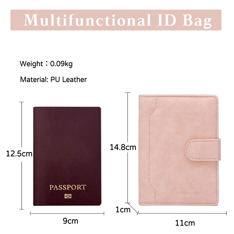 PORRASSO Passport Holder Travel Wallet RFID Blocking Card Case PU