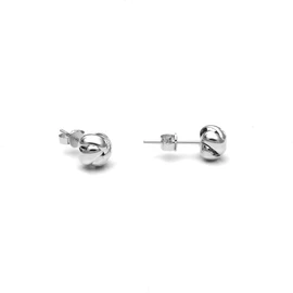 Agalea | Aretes tipo Broqueles de nudo entrelazado de plata ley .925 de 6 mm para mujer