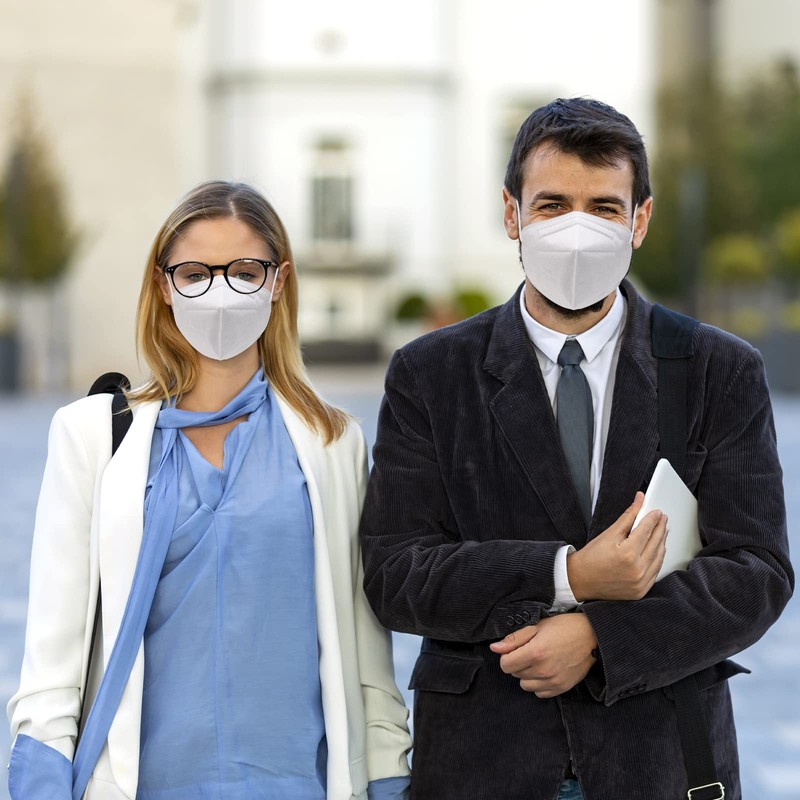 SOOQOO 50 Pcs KN95 Face Maks for Audlts (White)