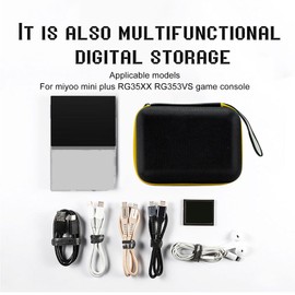 Handheld Game Console Hard Carrying Case for Miyoo Mini Plus RG35XX RG353VS, 360 Degree Portable Game Console Storage Case.