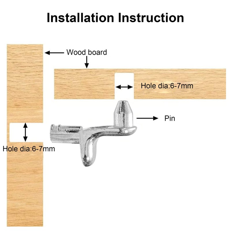 24 Pcs Shelf Supports Pegs Pin Bracket 5mm Stud Bookcase