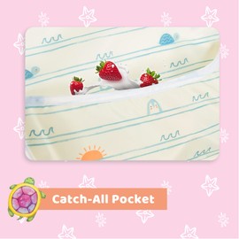 Little Dimsum Bib Baby Toddler Bib Waterproof Short Sleeve Bib Feeding Bib Apron with Built-in Pocket for Babies/Toddlers, Octopus & Flower