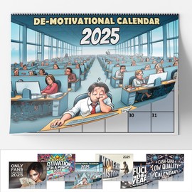 A4 Wall Calendar - Choice Of Designs And Sizes - Demotivational Quotes Funny Calendar - A3 when opened - Hilarious Office Demotivation 2025