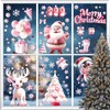 Topeedy 9 Sheet Pink Christmas Window Sticker, Double-Side Window Clings