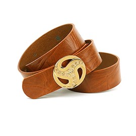 Anthoni Crown Unisex Leather Belt, light brown