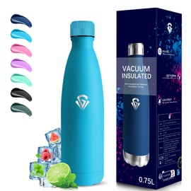 Grsta Thermos Flask, 750 ml Stainless Steel Drinking Bottle, BPA-Free, Leak-Proof, 24 Hours Cold & 12 Hours Warm, Metal Drinking Bottle, Double-Walled, Bottle for School, Travel, Camping