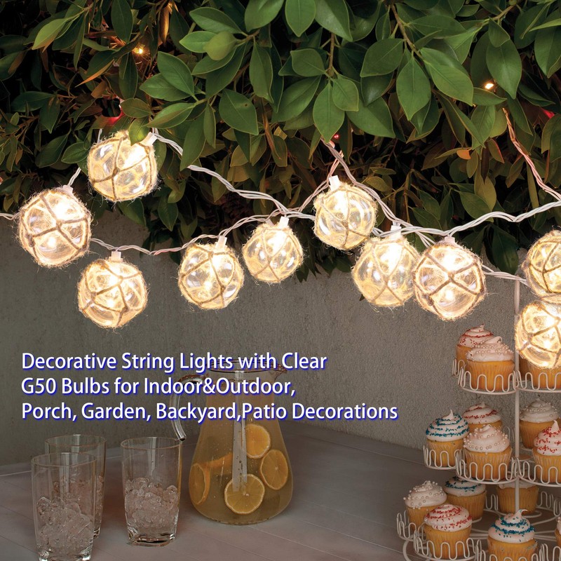 Nautical Fish Float String Lights Outdoor, Beach String Lights Set