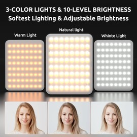 aLLreLi Magnetic Selfie Light Kit, LED Fill Light Compatible with Magsafe, Built-in 1200mAh Battery, Dimmable, 3 Light Modes for Selfies/Photography/Video Calls