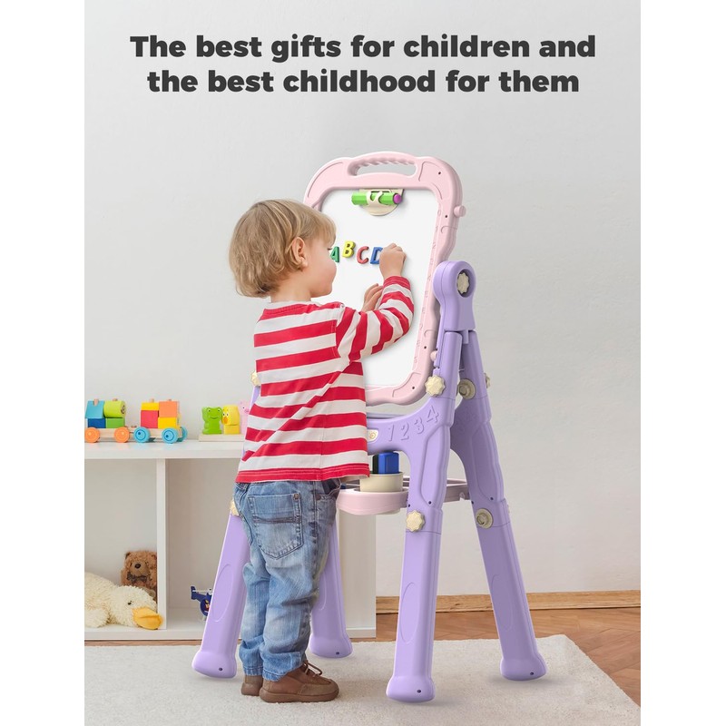 YOHOOLYO Kids Easel Standing Art Easel for Kids, Double Sided