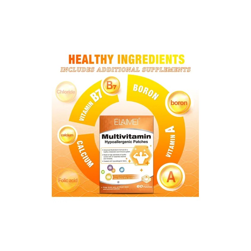Parche Vitaminas B12 Calcio Refuerzo Sistema Inmune Energia