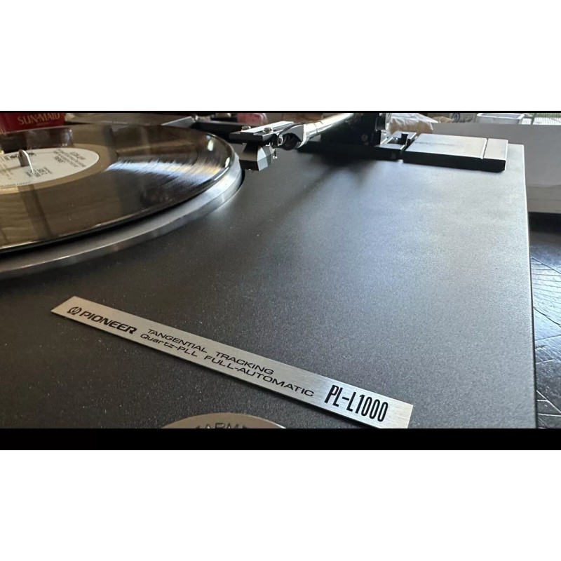 Pioneer PL-L1000 PL-L1000A Metal Silver Black Badge Replacement Plate