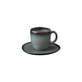 Villeroy & Boch like. by Lave Gris 190 ml Coffee Cup and Saucer Set for 1, Stoneware Pottery Collection, Grey