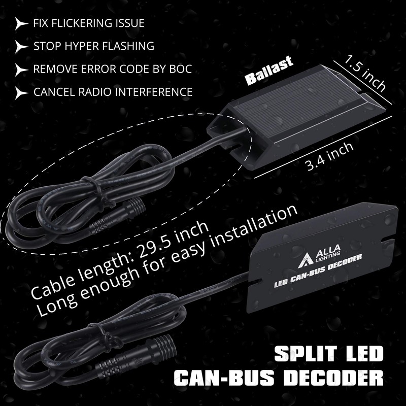 Alla Lighting H8 H9 H11 CANBUS Decoders for Anti Flicker