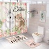 Rtteri 4 Pcs Happy Easter Bunny Shower Curtain Set with