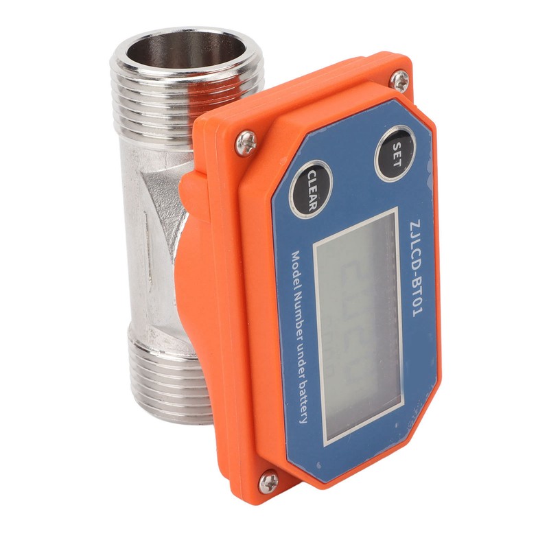 Water Flowmeter Digital Display Flow Sensor Stainless Steel Acid Alkali
