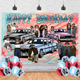 Cholo Happy Birthday Backdrop Chicano Graffiti Hip Hop Bro Banner Poster for Cholo Theme Party Decorations Birthday Supplies Background Studio Shoot Photo Props Booth