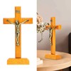 Crucifix Wooden Hand Made Standing Catholic Jesus Crucifix Wall Cross