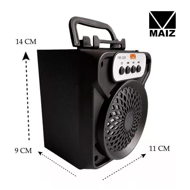 Maíz Bocina Bluetooth Recargable Portatil Radio Fm Usb Luz Led