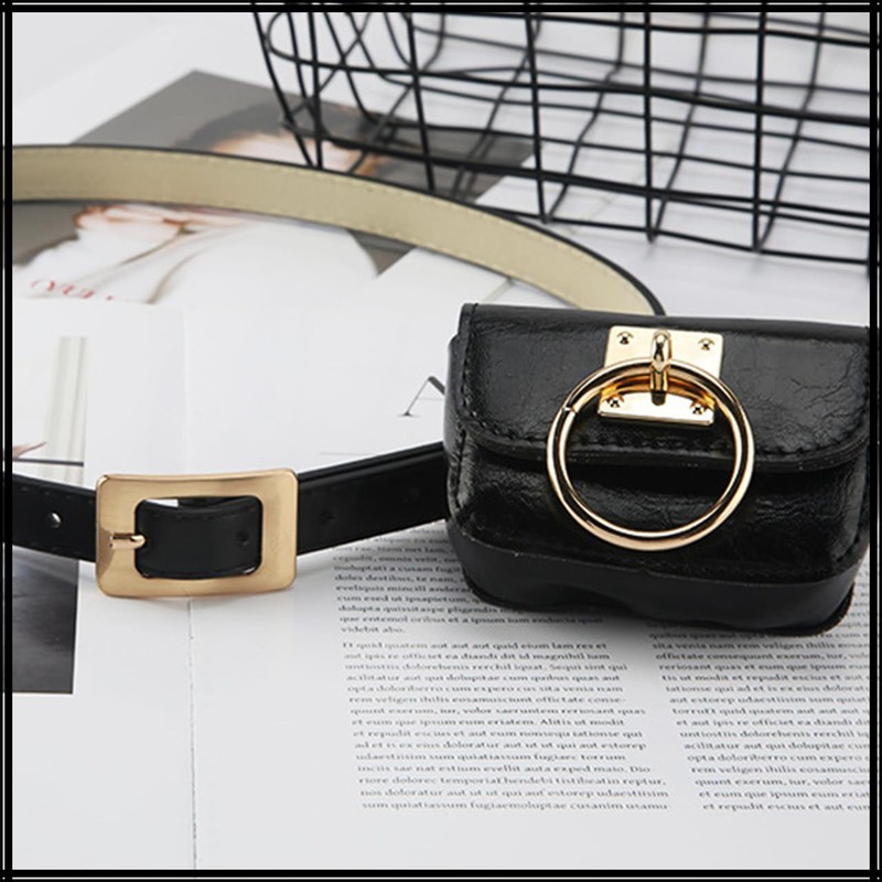 White Fang BT493 Women's Belt, Leather, Pouch, Pin Belt, Simple,
