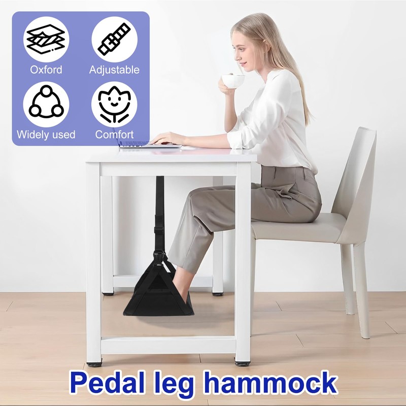 UKQRRTC Airplane Foot Hammock, Portable Airplane Footrest with Adjustable Strap,