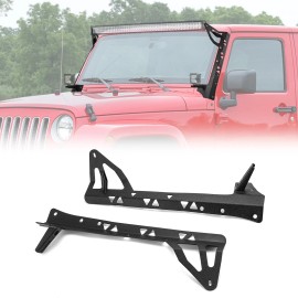 WEISEN For Jeep Wrangler JK 2007-2017 52'' Front Windshield LED Light Bar Mount Bracket