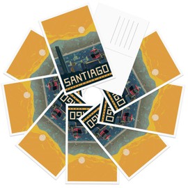 gaeaverse Santiago Chile Landscape Postcards Vintage Postcards 9pc/Set World Cities Greeting Cards for Business World Travel Landscape Postcard Decor Gift