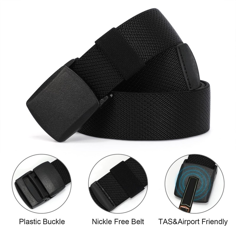 JASGOOD Elastic Stretch Belt for Men Outdoor Sports Work Nylon