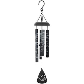 Carson Home Accents Deeply Love Black Sonnet Wind Chime, 21-inch Length, Home Decoration, Indoor, Outdoor Decor