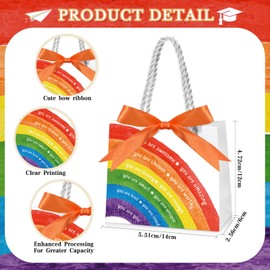 Kolldenn 36 Pack Back to School Gifts Bags for Students Rainbow Inspiration Bag with Handles and Ribbon First Day of School Party Favors for Birthday Party Supplies (Classic Style)