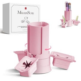 MelodySusie GelCarousel for Nail Polish Bottle Holder and Nail Art Tools Organizer, 360° Rotating Storage Container with 3Pcs Detachable Silcone Gel Polish Holder, Pink(Only Box)