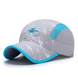 Connectile Summer Mesh Cap Kids Lightweight Quick Dry Hat Kids Boys Girls UV Protection Cap Adjustable Gray