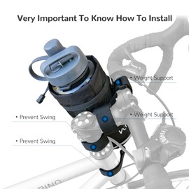 VLTAWA Bicycle Water Bottle Holder with 900ml Bottle Cup Holder No Screws Insulated Stable Adaptable