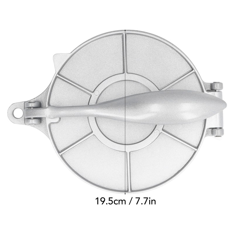 Tortilla Press 7.7in Rust Proof Aluminum Alloy Silver Heavy Duty