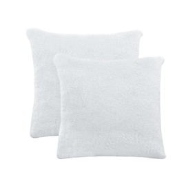 ZYFZCLBL Faux Fur Cushion Cover, Decorative Pillow Cover Luxury Soft Cozy Fluffy Pillow Covers for Bed/Couch, Square Solid Cushion Pillowcase Pack of 2, 22" x 22" Inch, Sliver