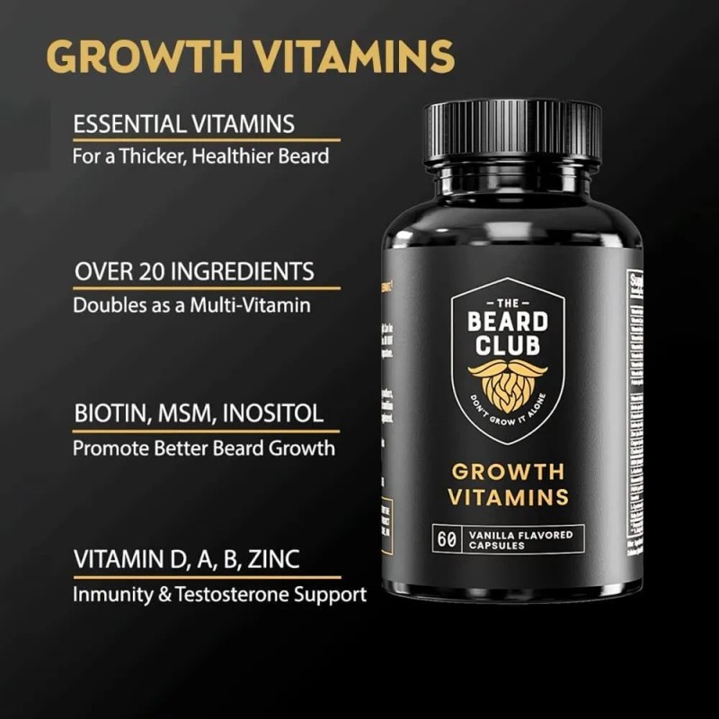Uncut Beard Co., Crecimiento De Vitaminas Para Barba, N 1