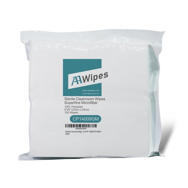 AAwipes Cleanroom Wipes Sterile Lint Free Cloths 9"x9" 140GSM CP140GM
