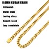 Fiusem 8mm Gold Plated Chains for Men, 14K Gold Plated