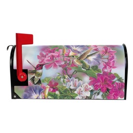ALAZA WOOR Spring Hummingbird and Flowers Magnetic Mailbox Cover MailWraps Garden Yard Home Decor for Outside Standard Size-18"x 20.8"