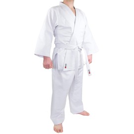 MACS Judo Single Weave Gi Kids Adults Unisex Uniform with Belt Sz 000 to 8 (White, 0 (52'' to 54''))