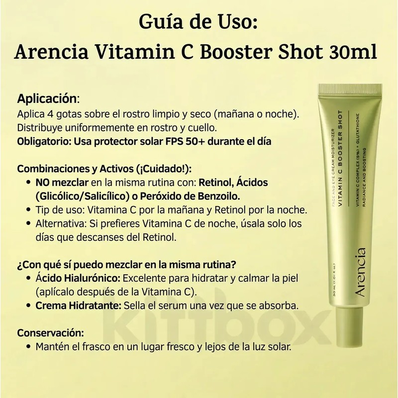 Arencia Serum Vitamina C Crema Facial 30ml Aclaradora Día Noche