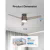 warmiplanet Flush Mount Ceiling Fan with Lights Remote Control, 52-Inch,